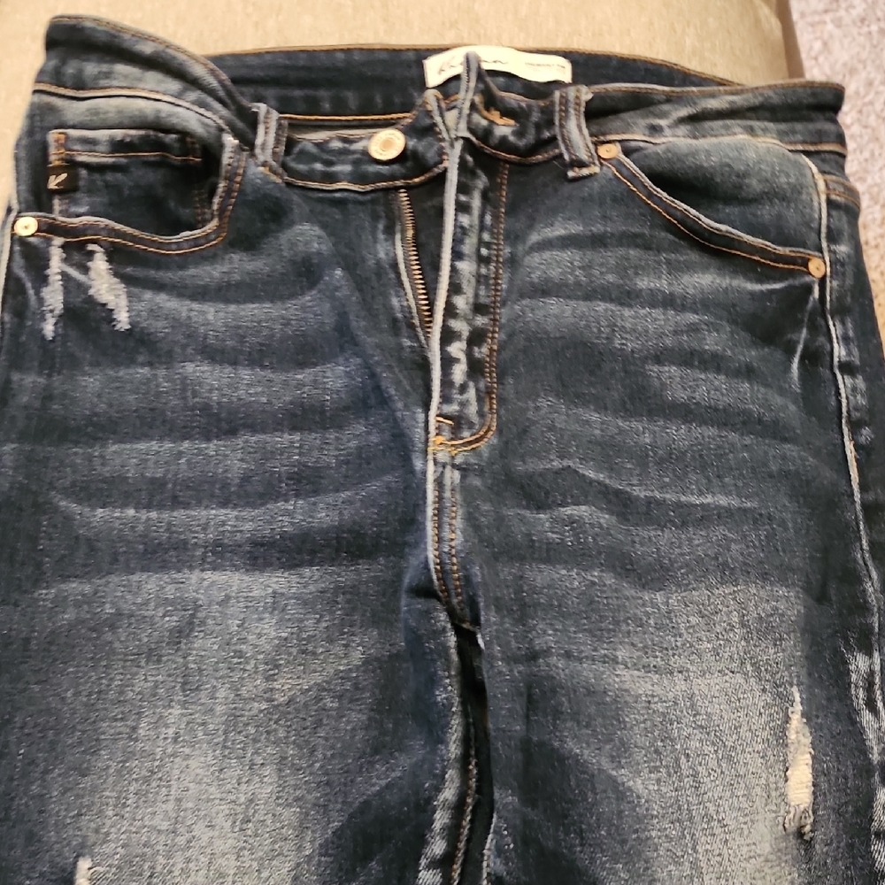 Dark Blue Distressed Women's Jeans